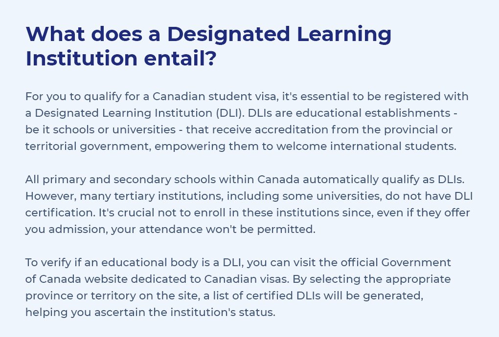 What does a Designated Learning Institution entail