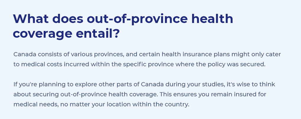 What does out-of-province health coverage entail