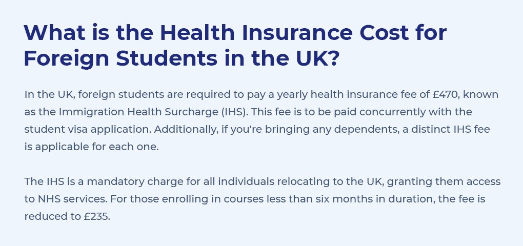 What is the Health Insurance Cost for Foreign Students in the UK? 