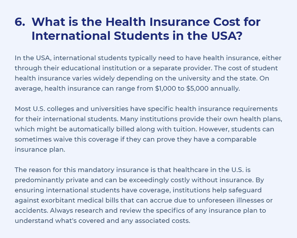What is the Health Insurance Cost for International Students in the USA? 