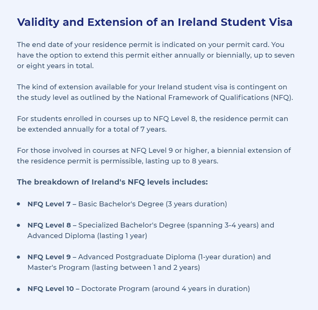 Validity and Extension of an Ireland Student Visa
